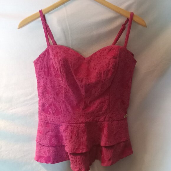 Vintage Hot Pink Guess Bustier Style Top, Size M - Picture 1 of 5